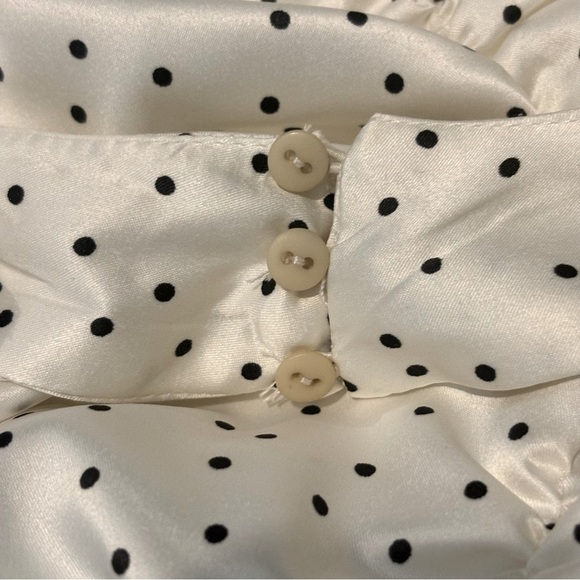 NWT Zara Ivory Black Polka Dot Halter Ruched Drape Mini Dress S - Picture 9 of 12